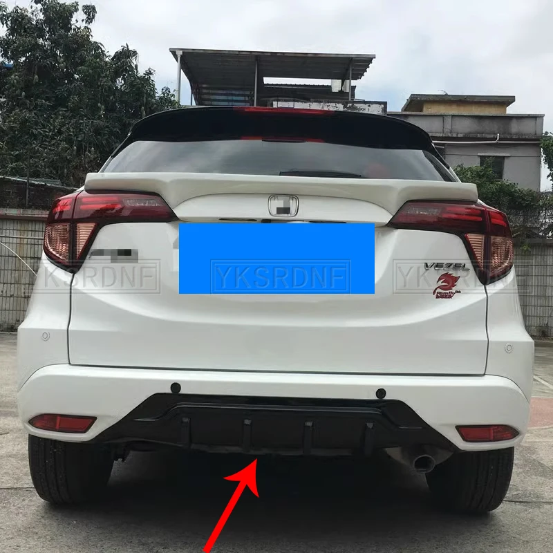 

ABS Plastic Primer Matte Black Rear Spoiler Diffuser Bumper Guard Protector Skid Plate Cover For Honda Vezel HRV 2015 2016 2017