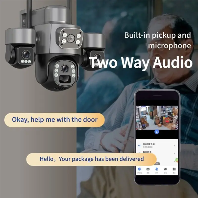 BTLIFE-Wireless Smart Solar Camera Monitoring Gun-Ball Camera In One T10B Solar-Powered Wifi 3-Lens 3-View Single-Lens Rotating