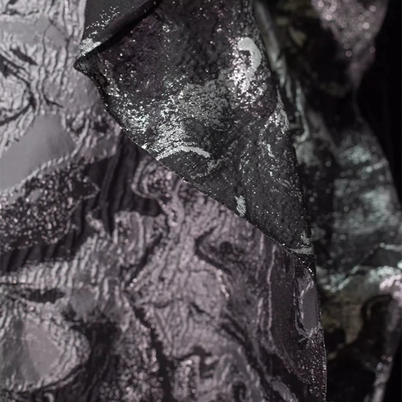 

Grey Jacquard Fabric Home Glacial Iridescent Embossed Traditional Chinese Handmade for Decor Costume Designer Crafts Materials