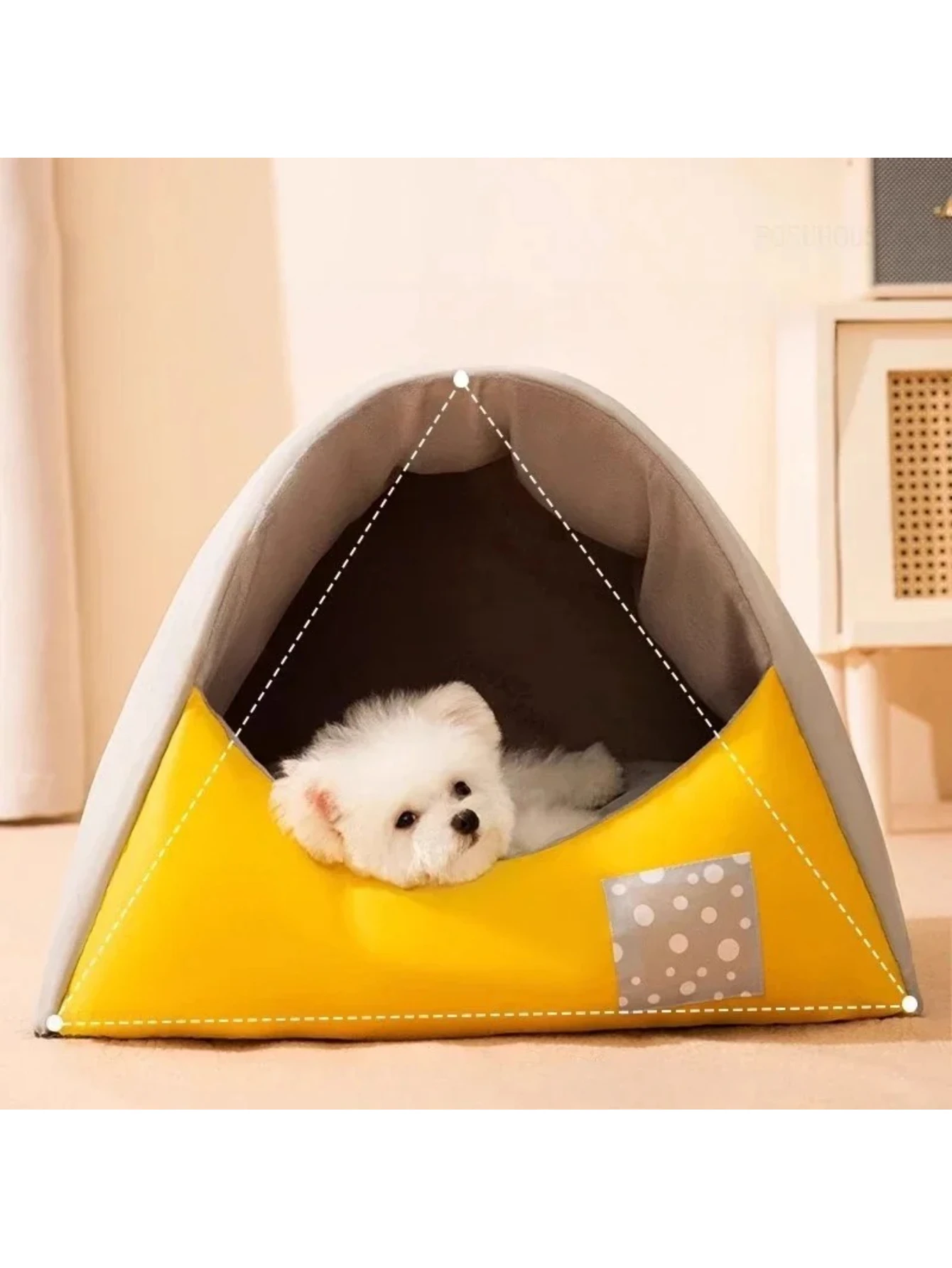 

Modern Velvet Convenient House for Pet Small Warm Thick Sponge Dog House for Home High-end Removable Washable Foldable Dog Cage