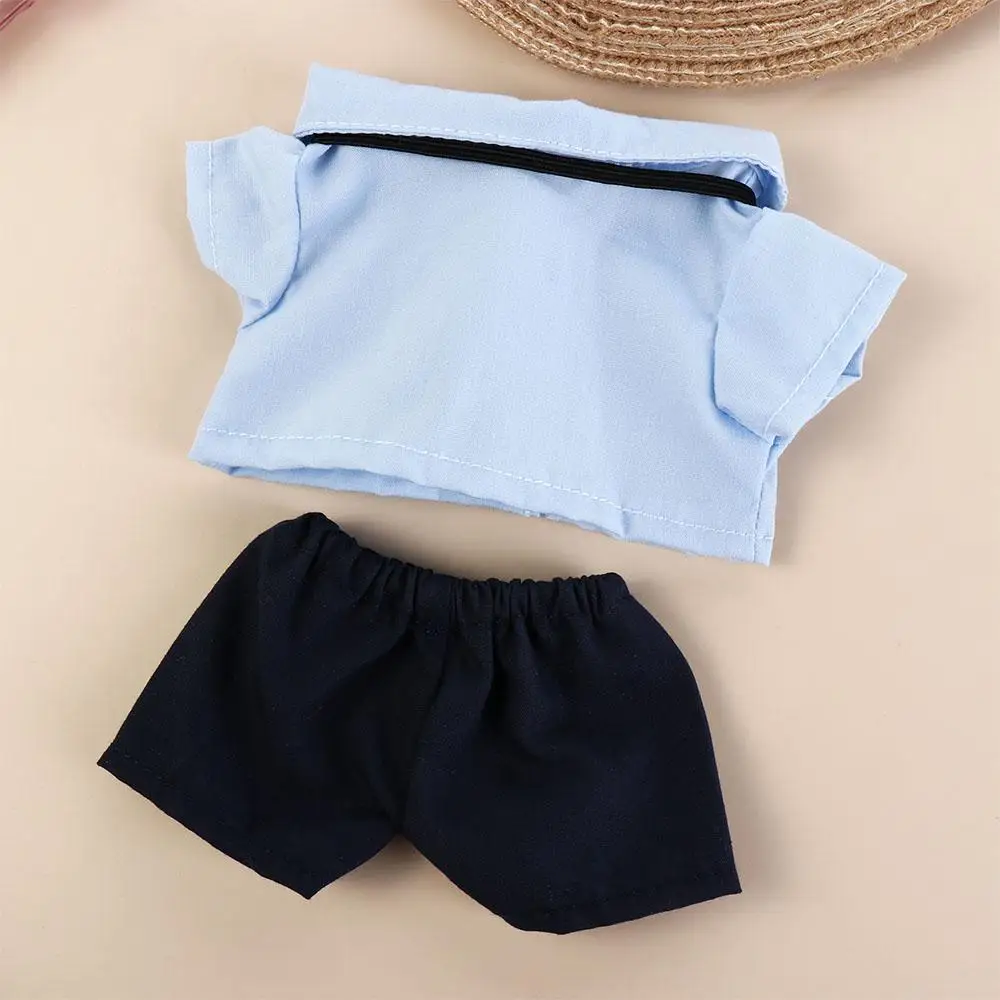 Jk uniforme preppy algodão roupas de boneca adorável pelúcia 20cm boneca brinquedos de pelúcia roupas azul macio ídolo roupas de boneca de pelúcia