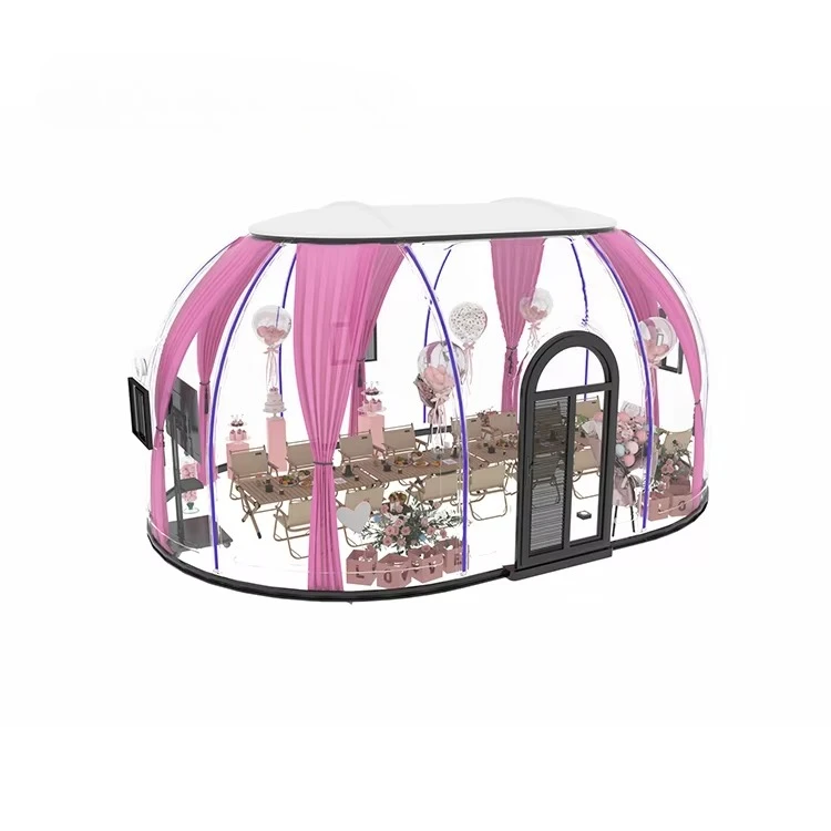Oval Prefab Outdoor Geodesic Polycarbonate PC Prefabricated Dome Houses