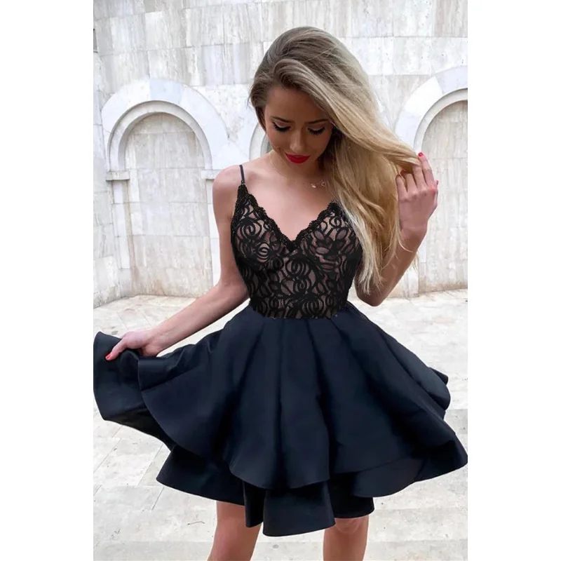 

Mini Dress for Women Sexy Lace Suspender Puffy Short Skirt Lace Puffy Skirt