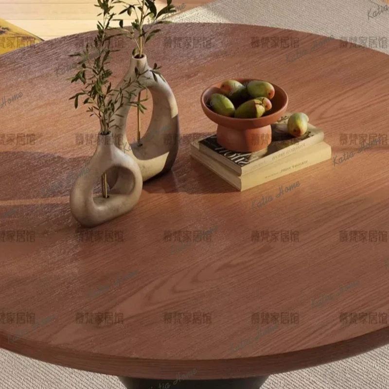 LD French Round Dining Table Retro Solid Wood Creative Dining Table Designer Antique Home Furniture