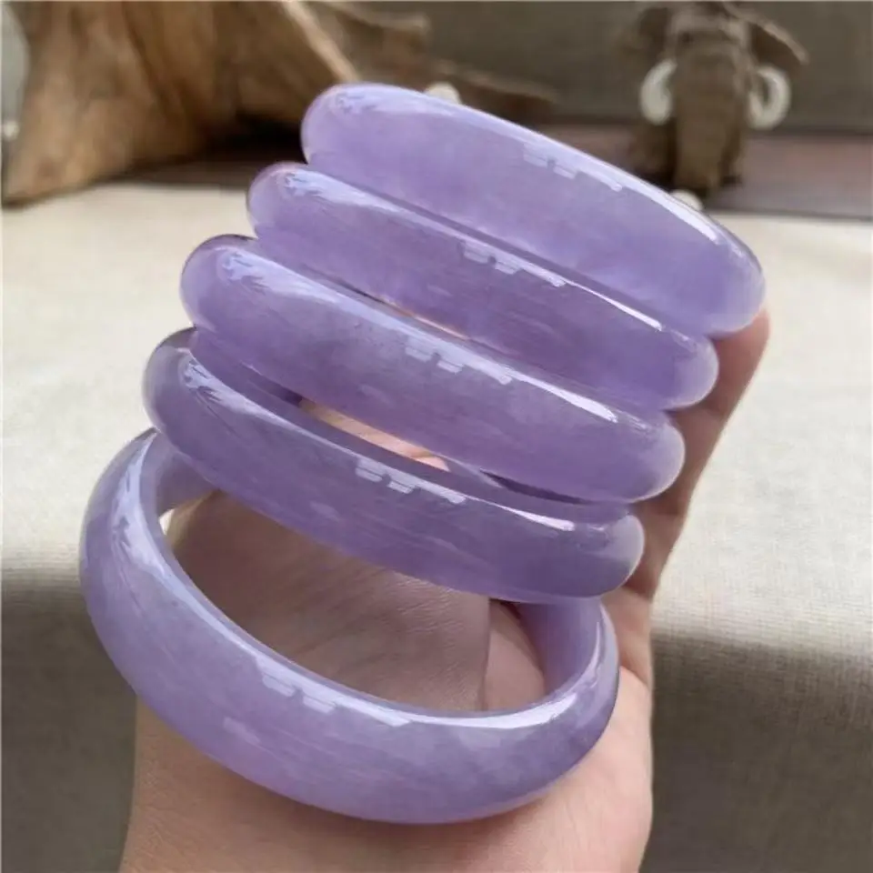 

Hot-selling jadeite jade bracelet, ice-type premium violet jadeite bracelet