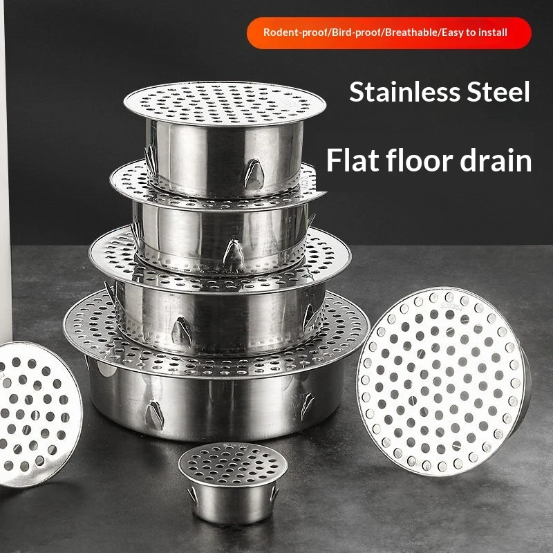 Round Hole Gutter Guard Net Stainless Steel Secondary Drainage Anti Clogging Filter Vent Anti-blocking