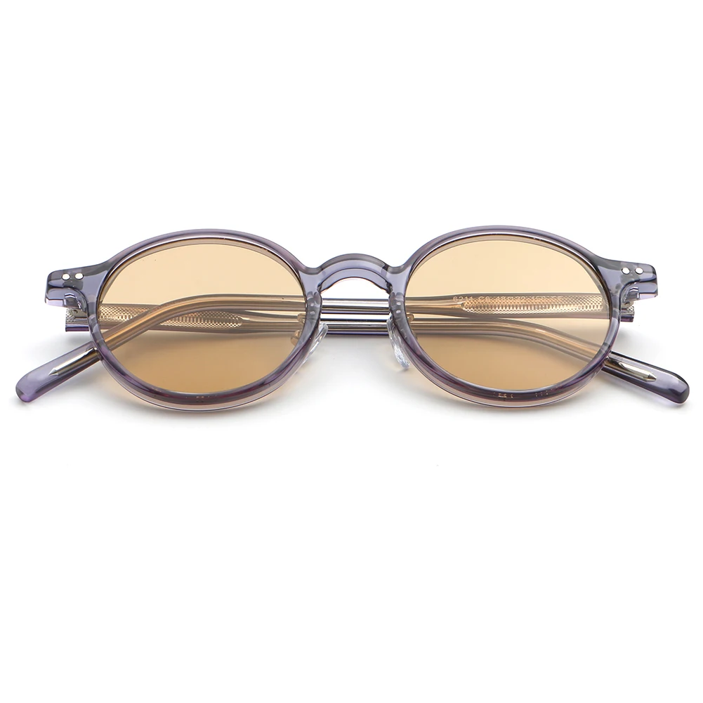 Peekaboo fashion sunglasses for women uv400 unisex decoration male round sun glasses for men CP acetate leopard black brown