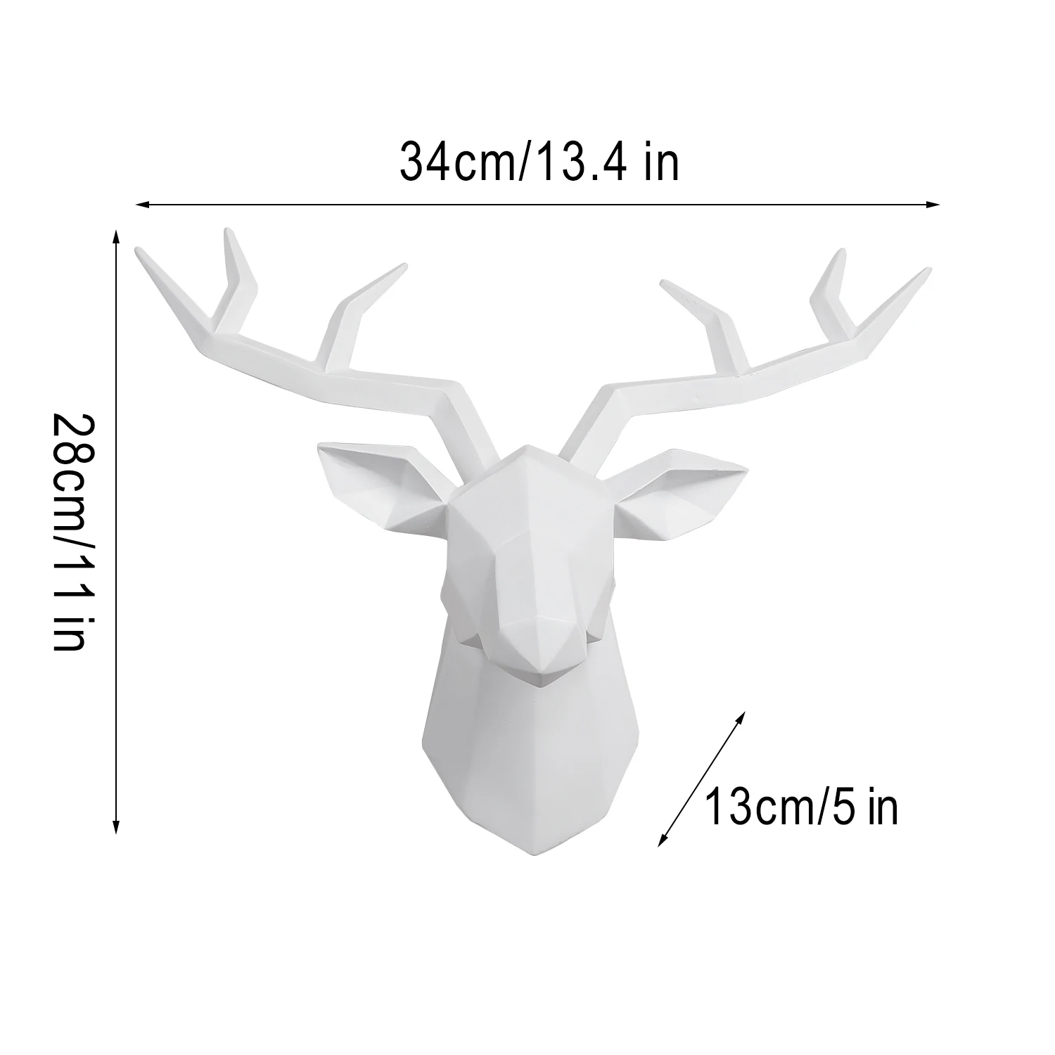 Deer Head Resin Statue For Wall Decoration Animal Figurine Living Room Wall Mount Decor Deer Sculpture Interior Decoration