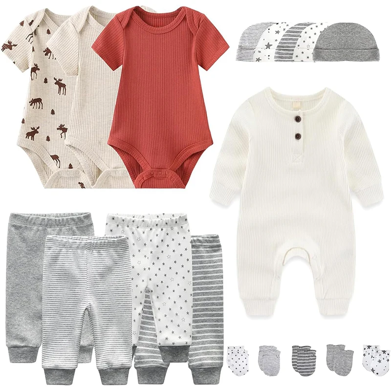 Unisex Baby boy girls' clothes & Accessories Newborn Outfits Set 18 Pieces Layette Set