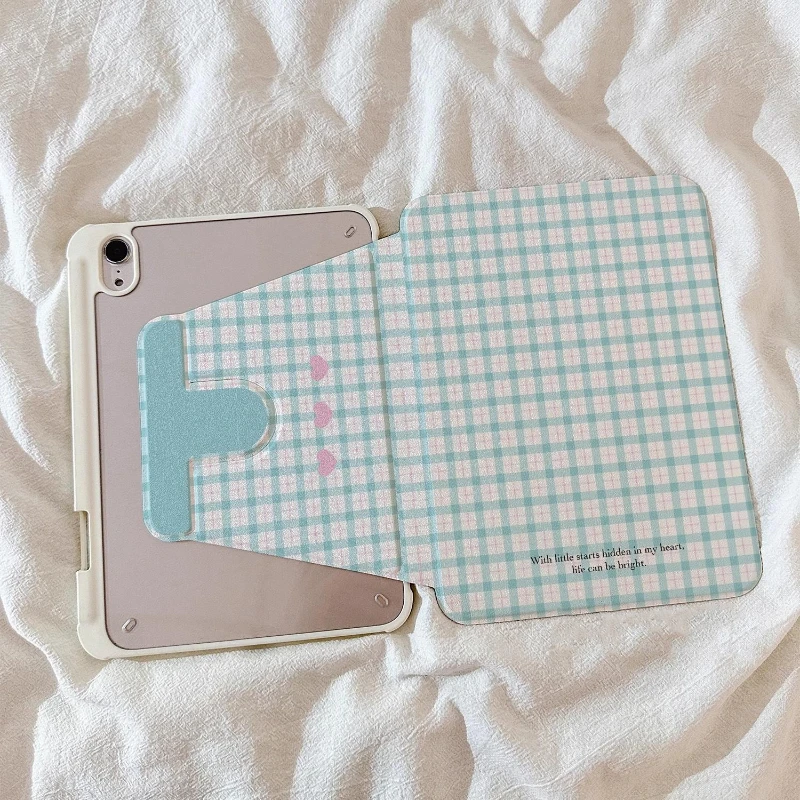 360 °   Accesorios de carcasa de rotación para IPad 2017 10,5 pulgadas Air 4/5 10,9 Pro 11 2nd 3rd 4th para Samsung Tab A9 8,7 "Plus 11" Checker