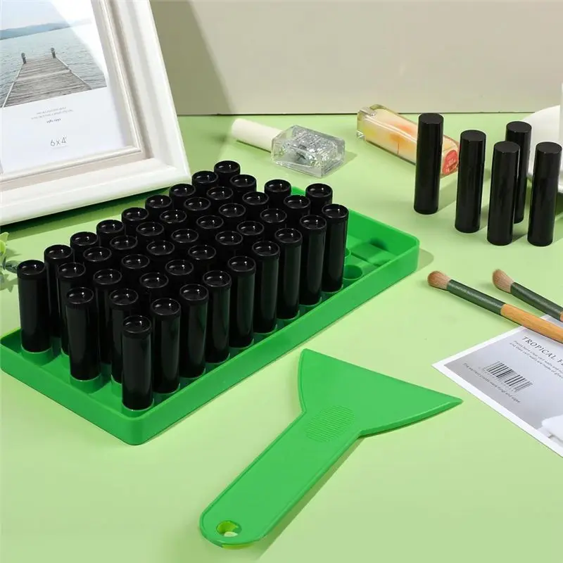 A36T-Handcrafted Lip Balm Creation Kit: 50 Empty Tubes, Mold Set, And Scrapers Included