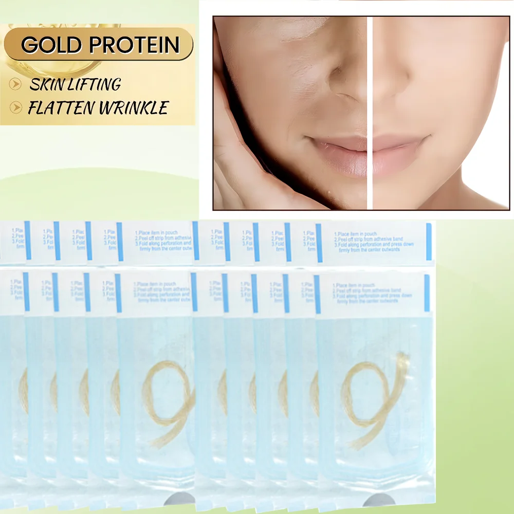20–50 Pieces Absorbent Collagen Threads | Gold Protein Lines (No Needle Required) | Anti-Aging Facial Filler Threads