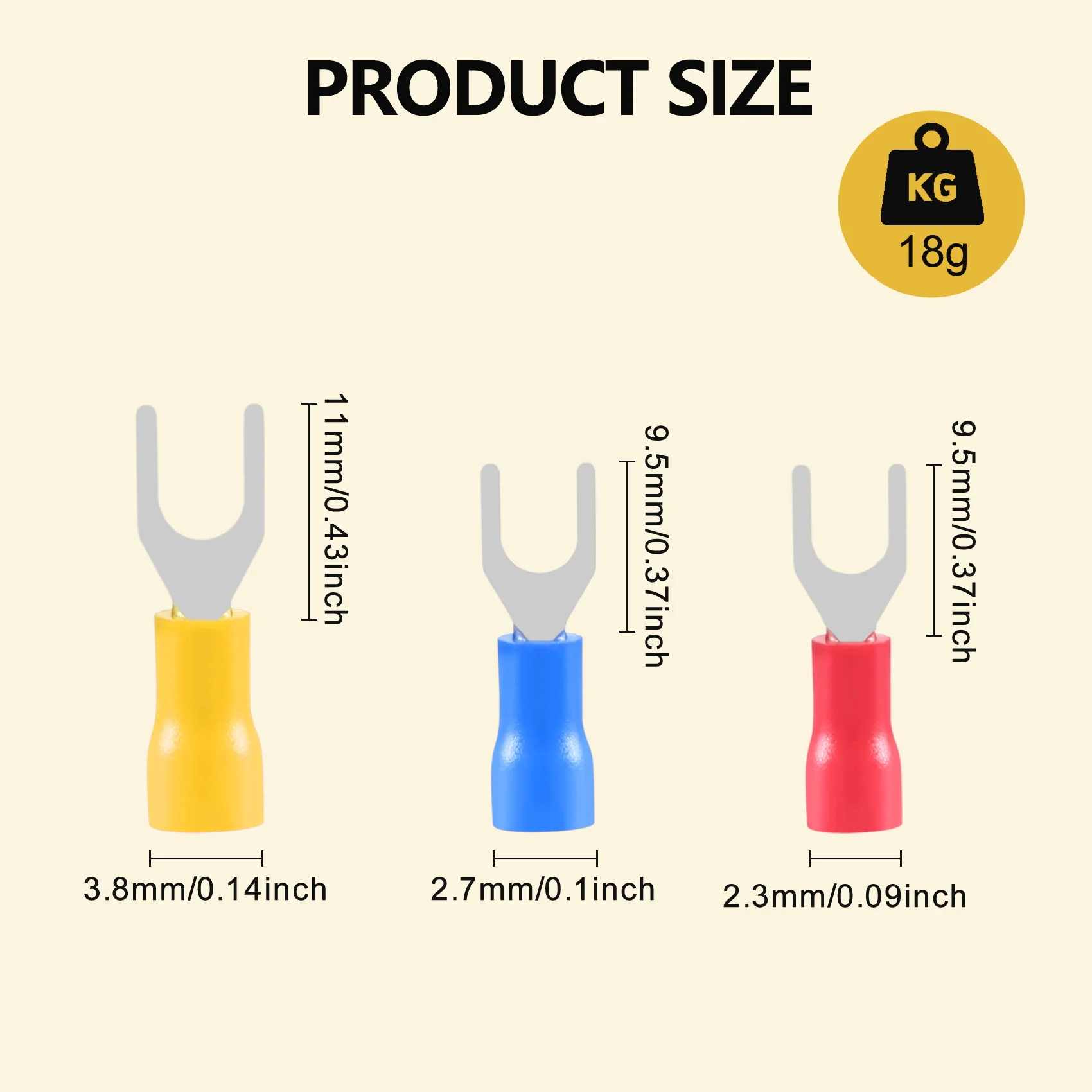 AY03-300 szt. 22-16 16-14 12-10 AWG Izolowane Widełkowe Łopatki Typu U Złącze Przewodów Elektrycznych Zaciskane Terminaly