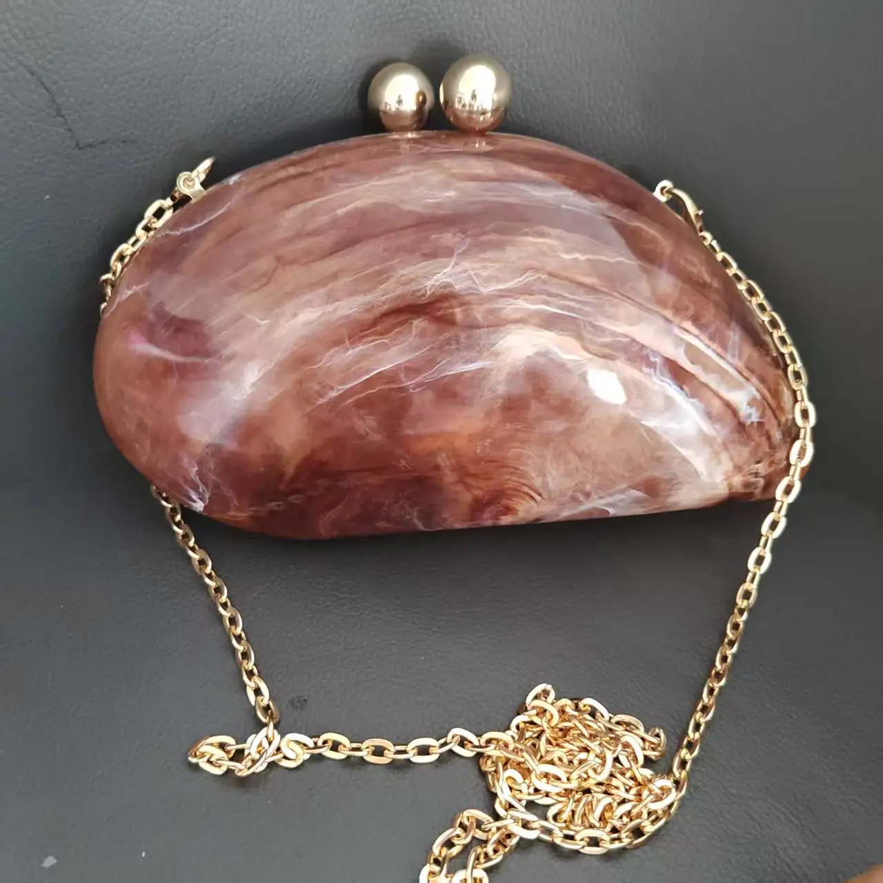 2025 الربيع الصيف الرخام طباعة الاكريليك مخلب محفظة حقيبة مساء حقيبة الزفاف