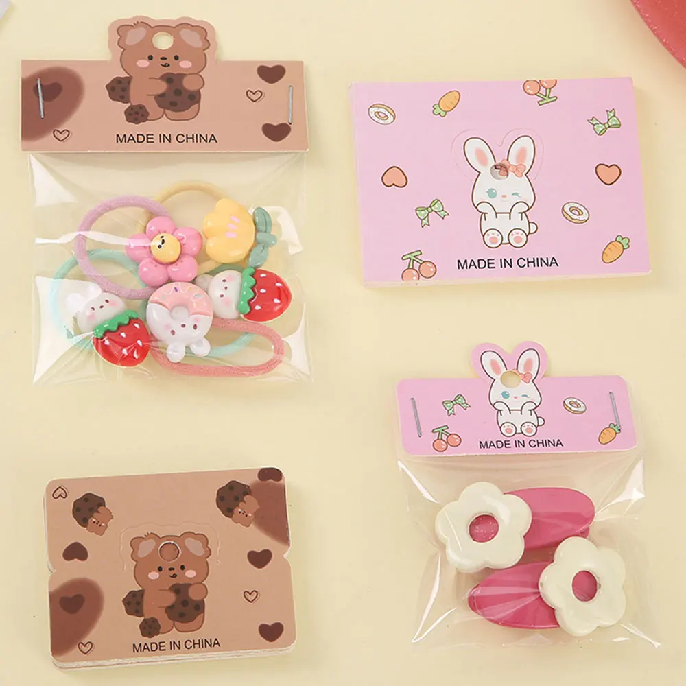 50 stücke 5x6,5 cm niedliche Kaninchen bär Cartoon hängende Karten Tag für DIY Schmuck Einzelhandel Haar Zubehör Display Tag handgemachte Verpackungs karte