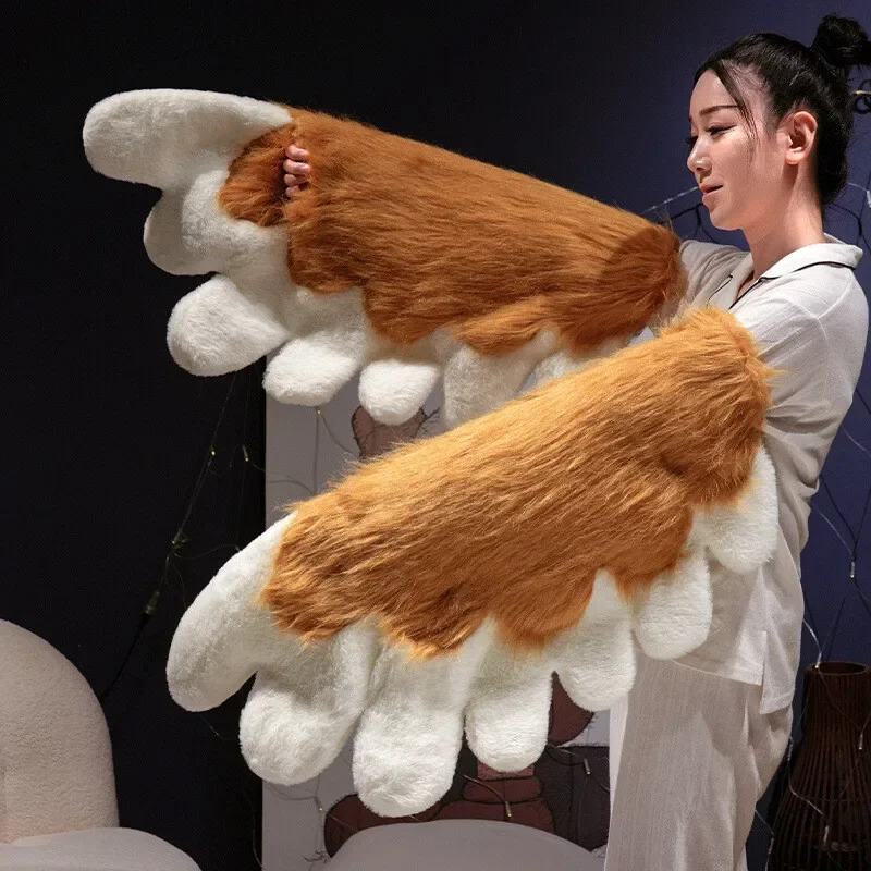 1 paar Vogel Vleugels Harige Pluche Dier Klauwen Wearable Cosplay Props Fursuit Kostuum Beest Kigurumi Dier Kostuum Accessoires