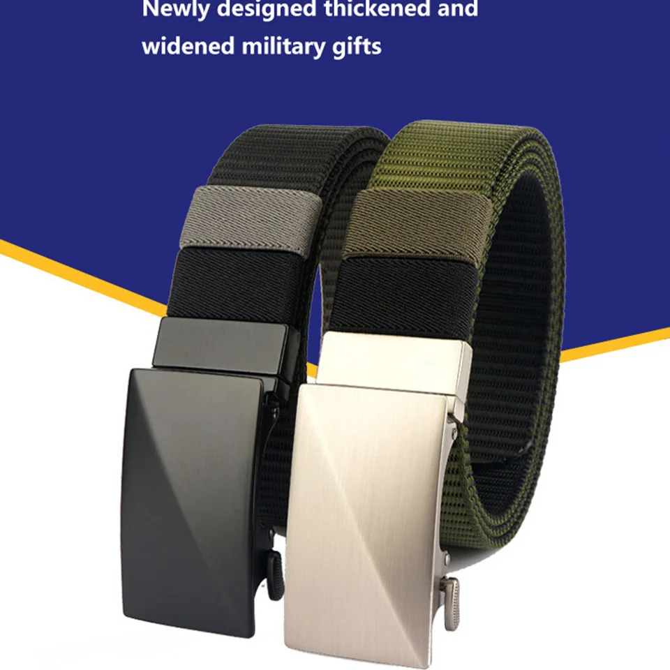 3.4cm Rotating Automatic Buckle Nylon Belt For Men And Women's Travel High-Quality Tactical Training Quick Detachable Waistband