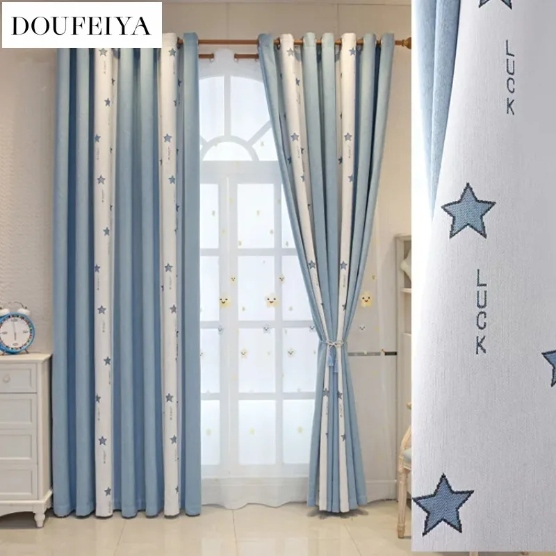 Custom Size Children's Room Full Shade Girl Pink Jacquard Luxury Blackout Sheer Curtains for Living Dining Room Bedroom Door