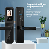 Tuya Fingerprint Lock Indoor Peephole Fingerprint Password Card Swiping Electronic Lock 8-language Version Intelligent Lock