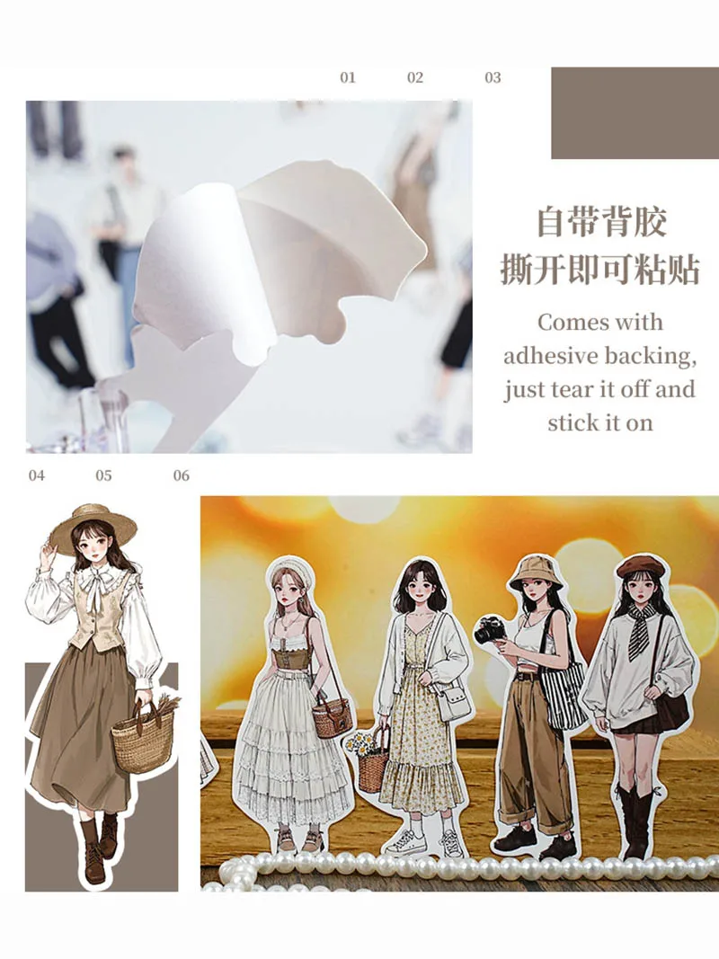 Cut-out Characters Paper Sticker 3cm x 8cm Die Cuts PK20 for Diary Planner Decorative, Journal Scrapbooking, DIY Crafts