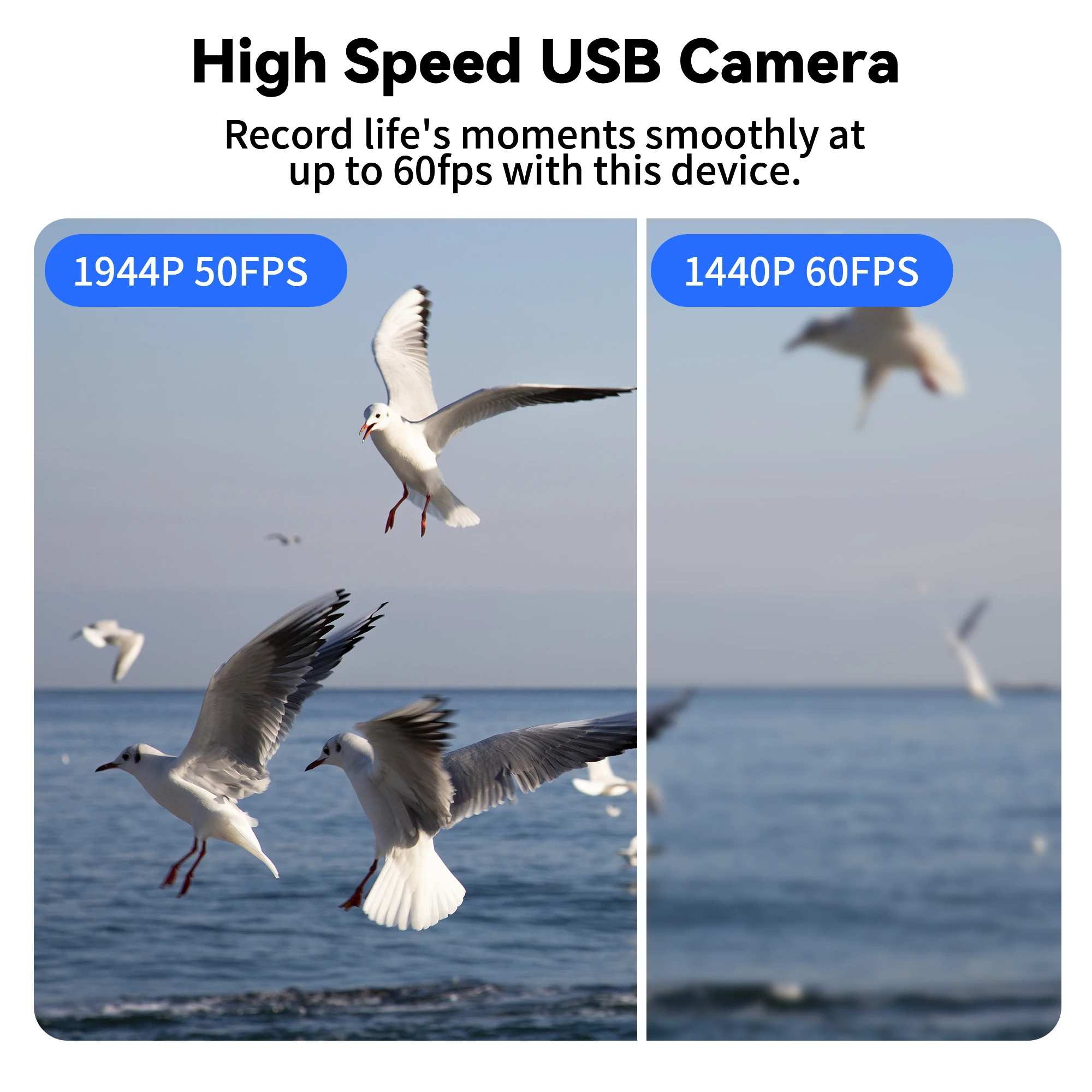ELP 5MP USB Camera 1944P 50fps Global Shutter High Speed USB Camera, 3X Optical Zoom Wecam with 3.6-10mm Lens for PC,Pi,Laptop