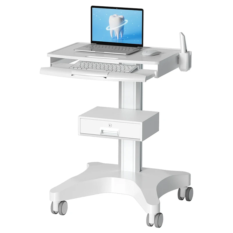 Dental Medical Trolley with Laptop Pallet and Oral Scanner Holder, Dental Clinic Cart for Clinic Hospital Auxiliary Cart OC-3