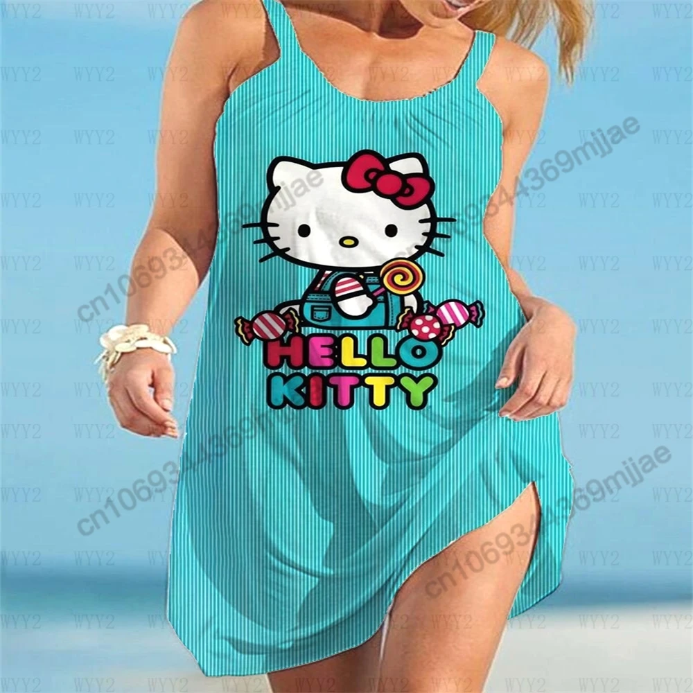 

Round Neck Women's T-shirt HelloKitty Y2k Tops for Women 2023 Beach Dresses Woman Clothes Womans Clothing Zevity Summer Top Tees