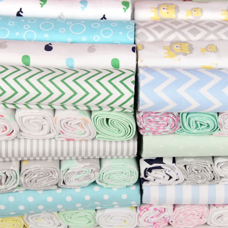 4pcs bed sheet wrapped blanket  Cotton flannel baby blanket newborn swaddle blanket printed single layer