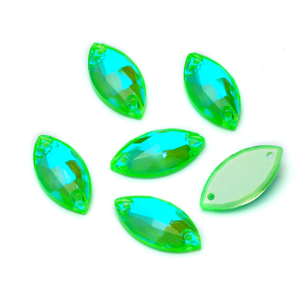 Neon K9 Navette-förmige Strasssteine mit abgeschrägten Kanten, Hochzeitskleid-Accessoires, aufnähbare Zierkristalle – Detail 13