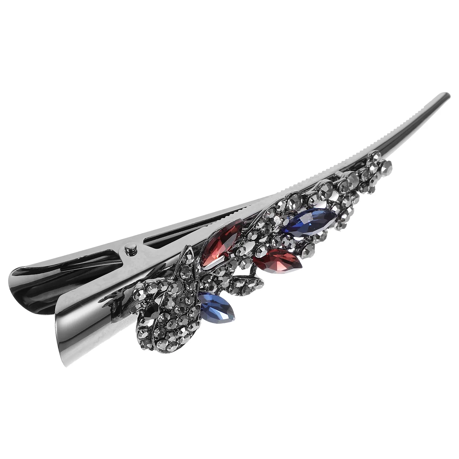

Rhinestone Hair Barrettes Vintage Crystal Metal Horn Clips For Women Styling Long Curly Hair Special Occasions