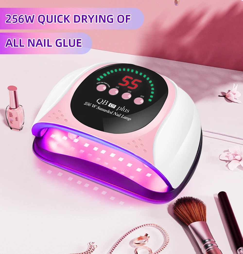 256W UV LED Nail Lamp 57 LEDs Professionals Nail Dryer for Curing All Nail Gel Manicure Lamp with Motion Sensor Nail Salon Use