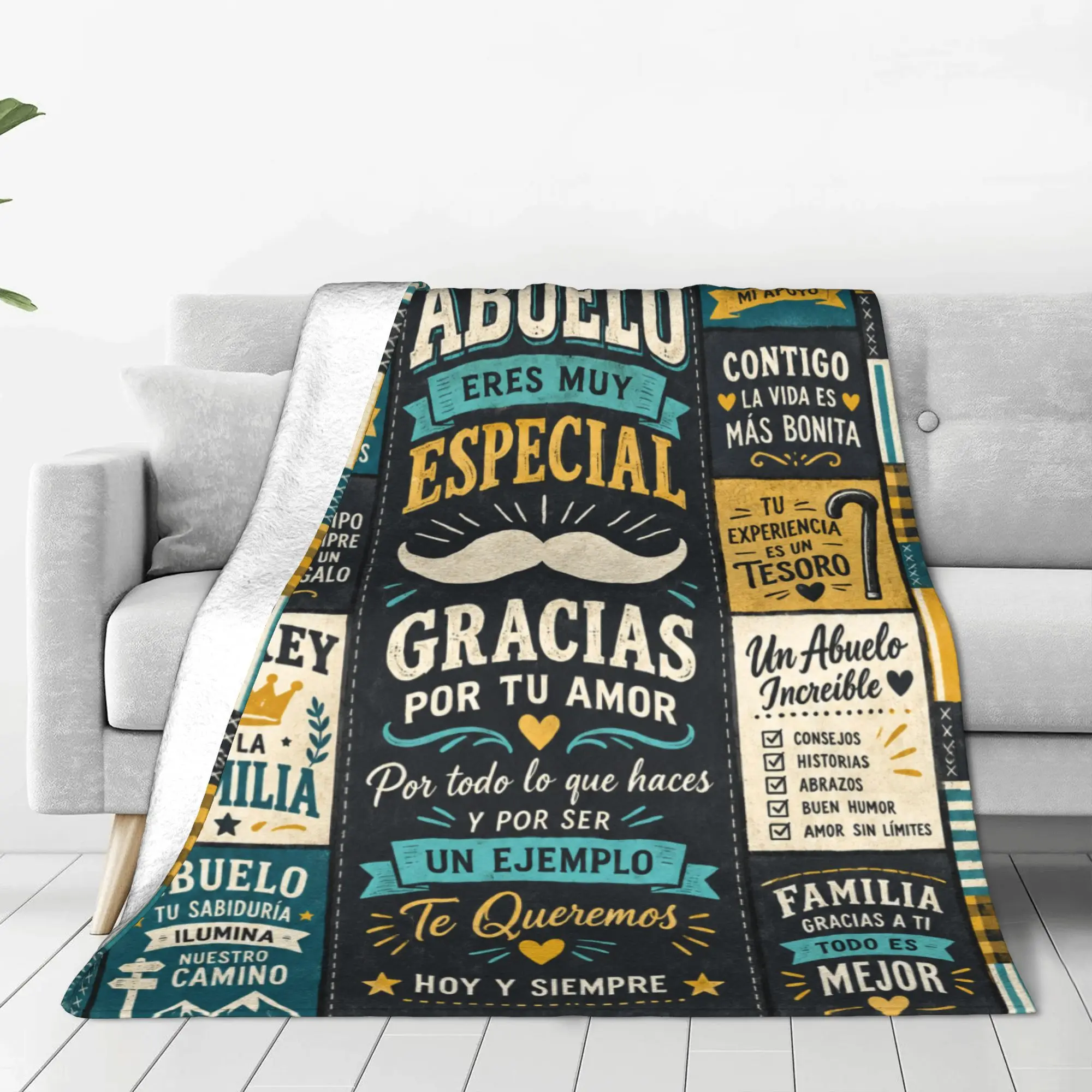 1PC Restaurant chalkboard menu Thanksgiving Gifts to Abuelo Papa Blanket Throw Super Cosy Plush Living Room Sofa