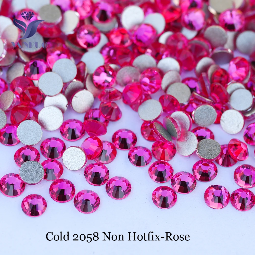 2058 Alle Farben SS3-SS34 Charm-Nägel Kaltfixierung DIY Nicht-Hotfix Strasssteine Kristalle Glas Handarbeiten Strasssteine für Kleidung – Detail 3
