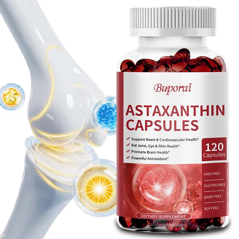 مكمل كبسولات أستازانتين - للحصول على أقصى قدر من صحة القلب والأوعية الدموية وتسريع عملية التمثيل الغذائي التي تدعم صحة مفاصل العين