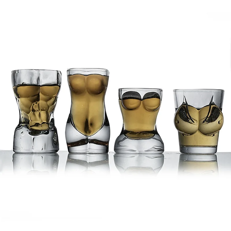 

1PC Unique Body Shaped Beer Cup Funny Transparent Wine Glass Men Women Bar Drinkware Cocktail Coffee Juice Teacup