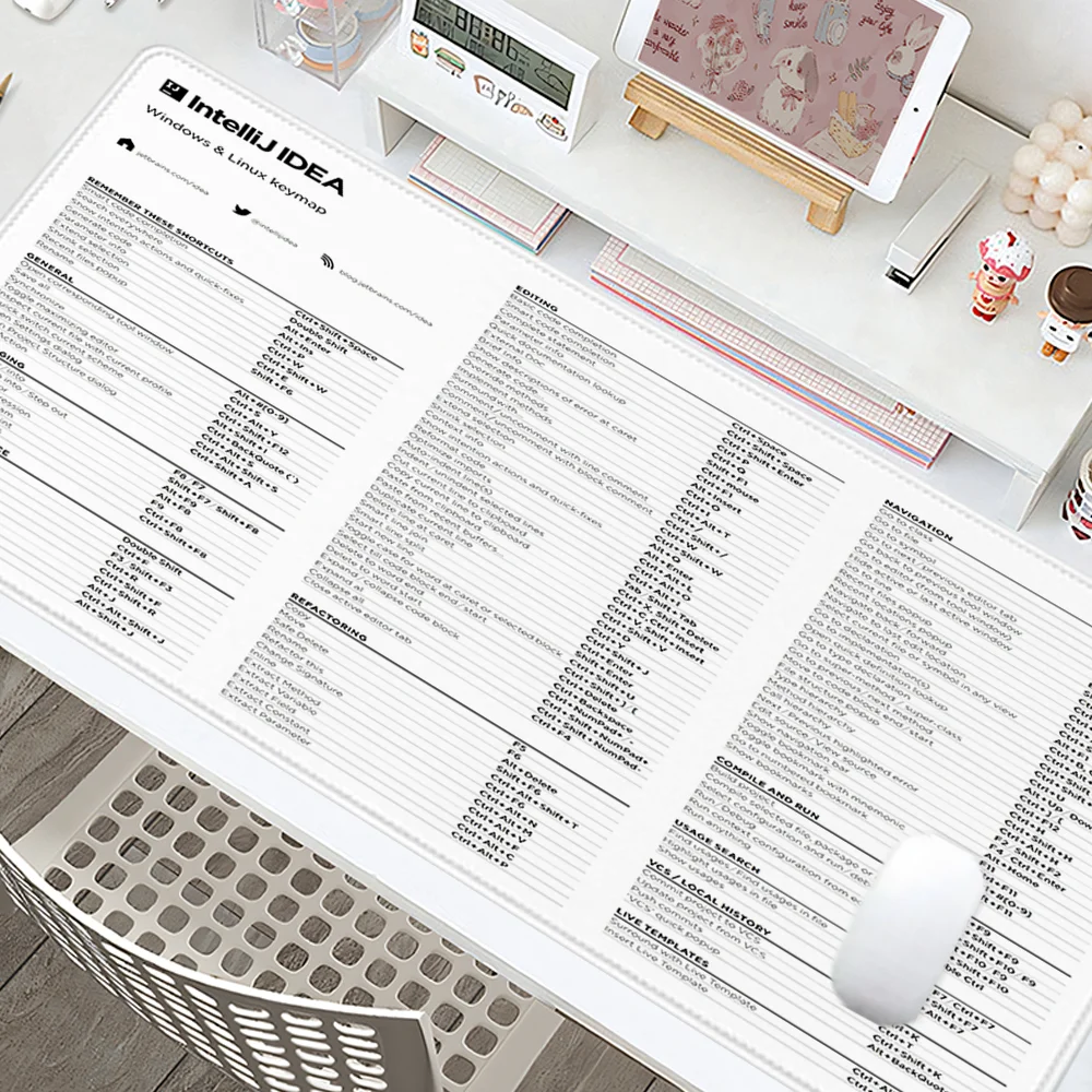 لوحة ماوس Intellij Idea Shortcuts XXL قاعدة مطاطية للألعاب مع حافة مخيطة ملحقات مكتبية غير قابلة للانزلاق لنظام التشغيل MacOS Windows #3