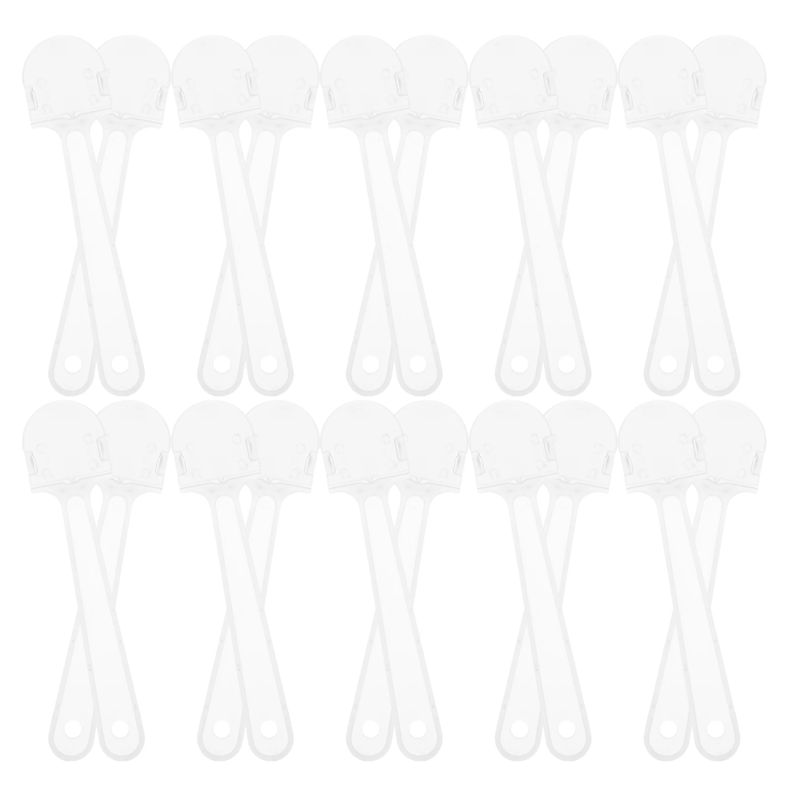 

20pcs Fan Handles Craft Material Handheld Transparent ABS Blank Handles for DIY Projects Plastic Mini Replacement