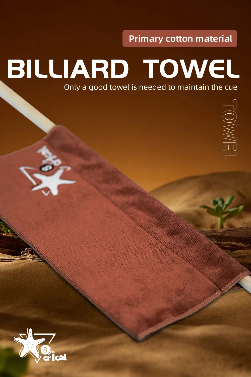 CRICAL 100% Baumwolle Billard-Queue-Handtuchhülle Design 32x16cm Hochsaugfähig, Spurenlos, Farbecht, für Pool- und Snooker-Reinigung – Detail 1