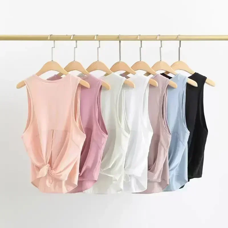 

Lemon Women Solid Mesh Loose Sports Yoga Top Wear Open Back Sleeveless T Shirts Fitness Breathable Quick Drying Workout Gym Vest