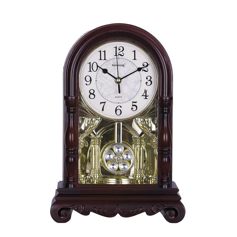 26x38cm Vintage Full-ounce Alarm Clock, Retro Musical Clock, European-style Tabletop Ornament Alarm Clock