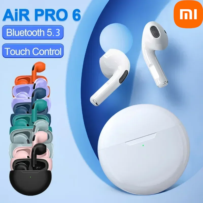 Xiaomi Original Air Pro6 TWS Wireless Bluetooth Headset 5.3 Headphone Mini Earphone with Mic Charging Box for Smartphone Earbuds