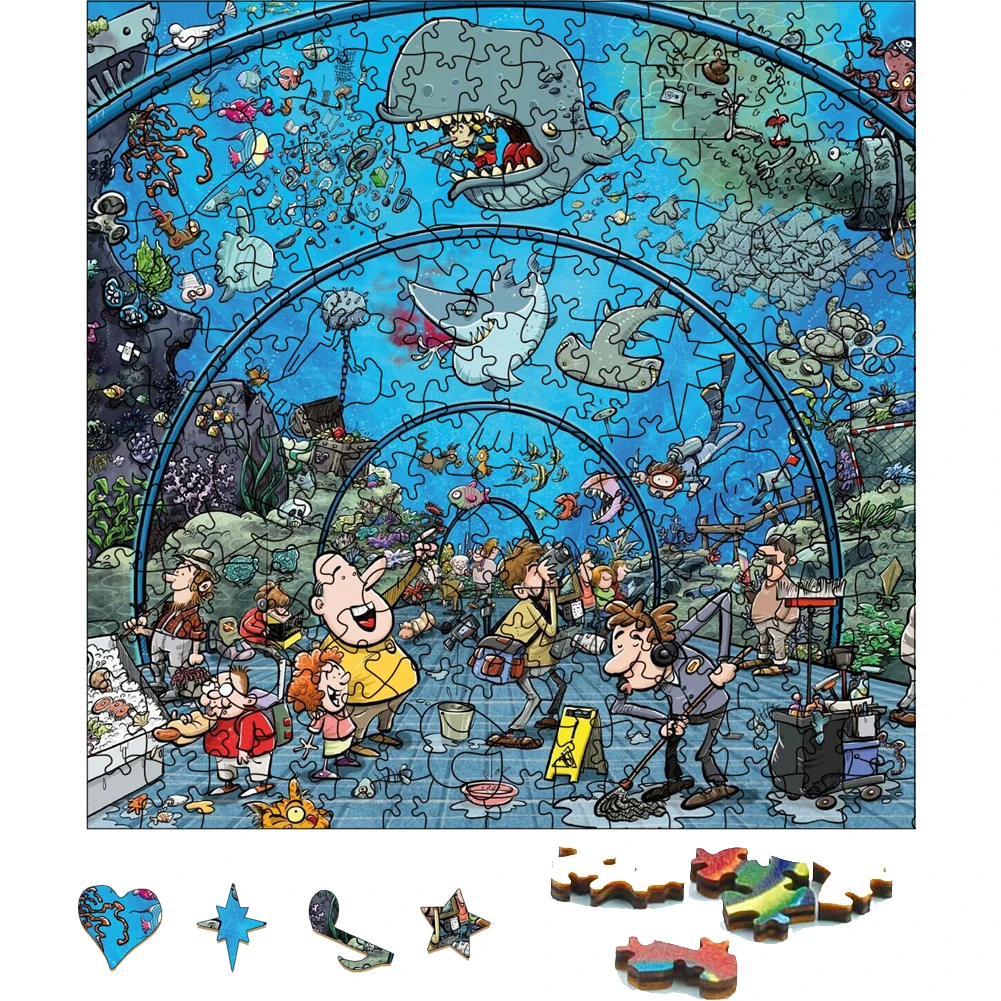 3D chaotyczne akwarium drewniane Puzzle Jigsaw gry imprezowe zabawki dla dorosłych drewniane Puzzle gra planszowa drewniana zabawki dla dzieci