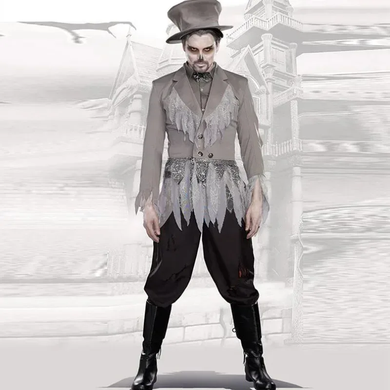 جديد 2025 أزياء الهالوين التأثيرية للنساء مصاص دماء زوجين موحدة الرجال الرعب شبح الميت زومبي جثة فستان عروس ★ ★ ★   جيه.