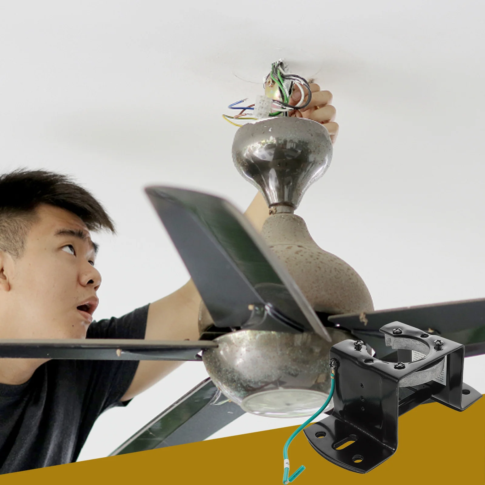 

Ceiling Fan Light Bracket Heavy Duty Metal Support for Easy Installation in Home Office Mall Fan Mounting System