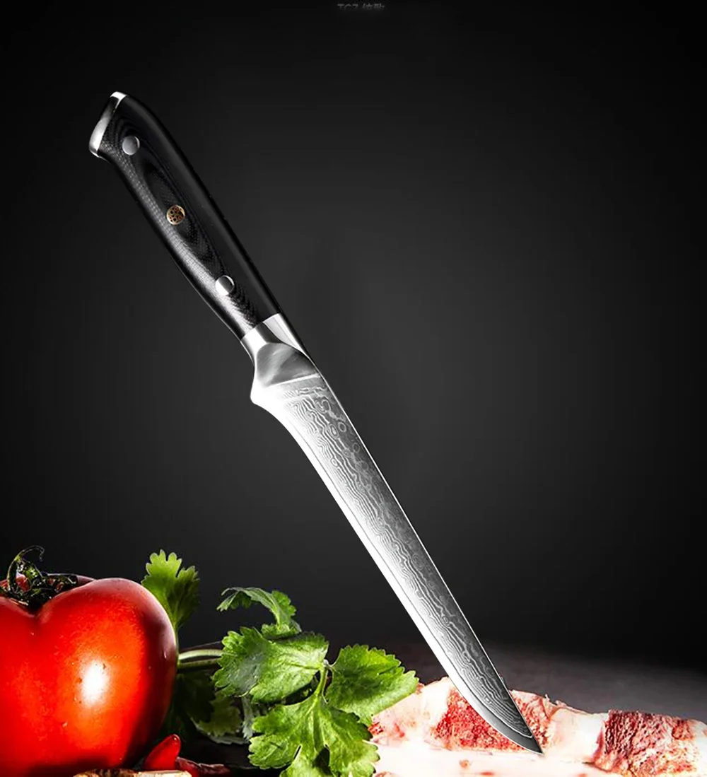 XITUO 6 inch Boning Knife Japan vg10 Damascus Steel Kitchen Chef Knife Sharp Cleaver Cutting Knife Cut Fruit Chef Cooking Knives