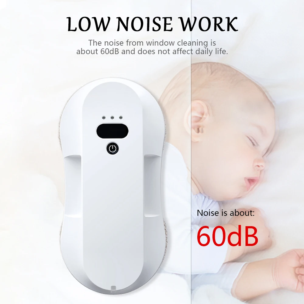 روبوت تنظيف النوافذ، جهاز تنظيف الزجاج الذكي الأوتوماتيكي بالكامل، منظف نوافذ رذاذ دوار مزدوج الارتفاع #3