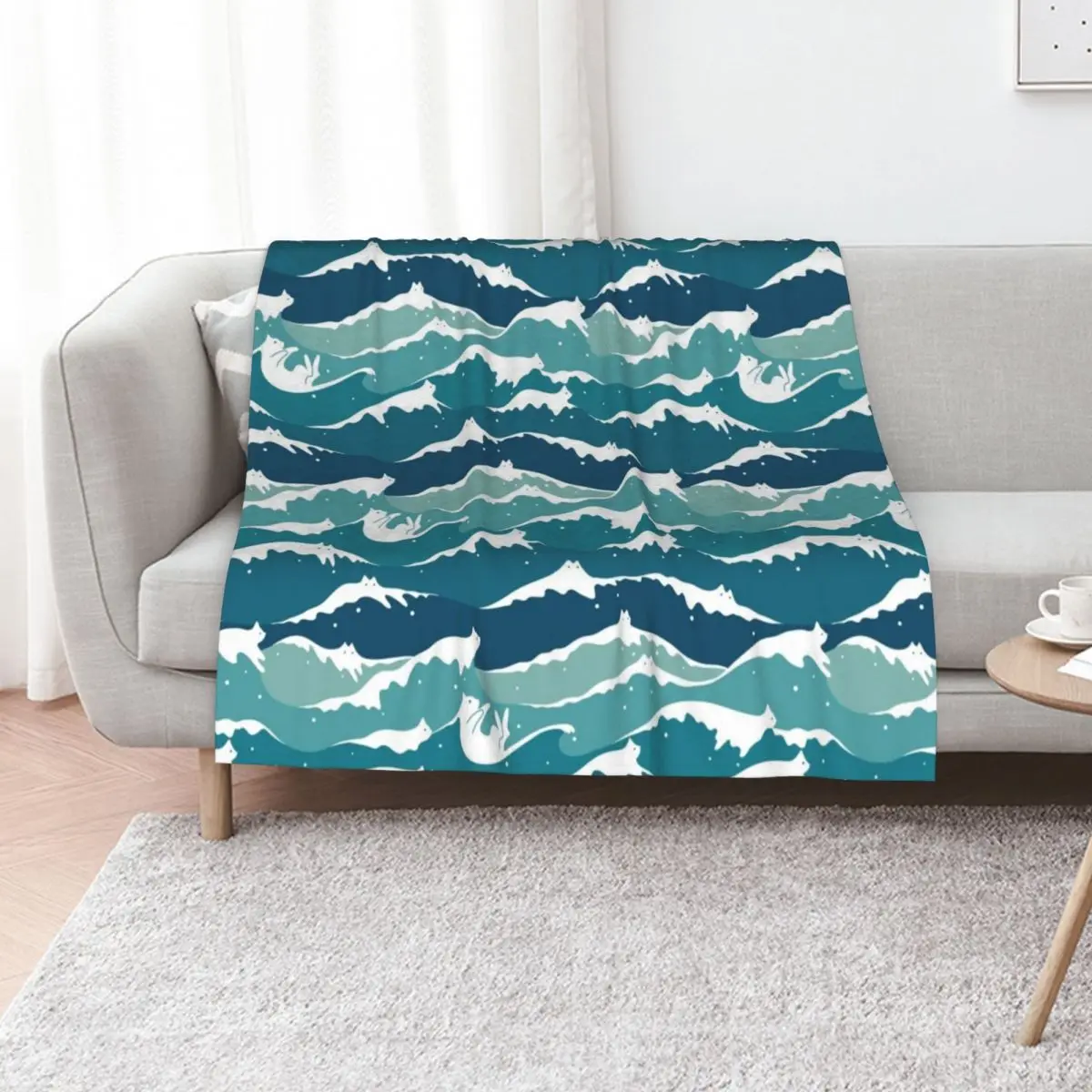 

Cat Landscape 135: Cat Waves Throw Blanket Hairys Weighted Large Fashion Sofas Blankets