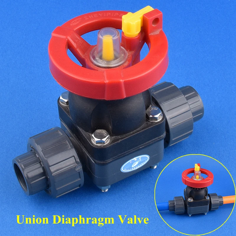 Inner Dia 20/25/32mm UPVC Union Diaphragm Valve Garden Irrigation Flow Regulating Valve Aquarium Water Pipe Water Supply Joint