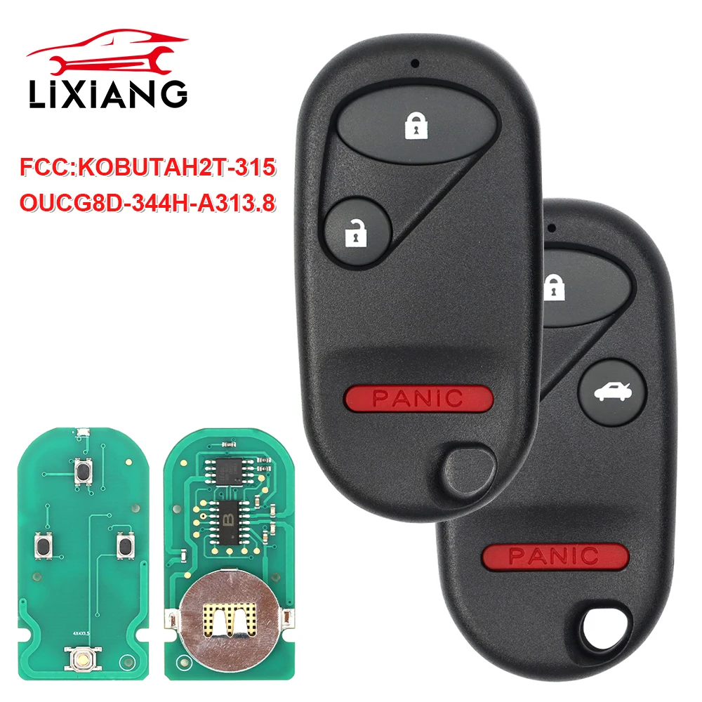 

LIXIANG FCC ID:OUCG8D-344H-A /KOBUTAH2T-315 Keyless Entry Remote Control Car Key Fob 3/4 Buttons for Honda Element Civic Si CRV