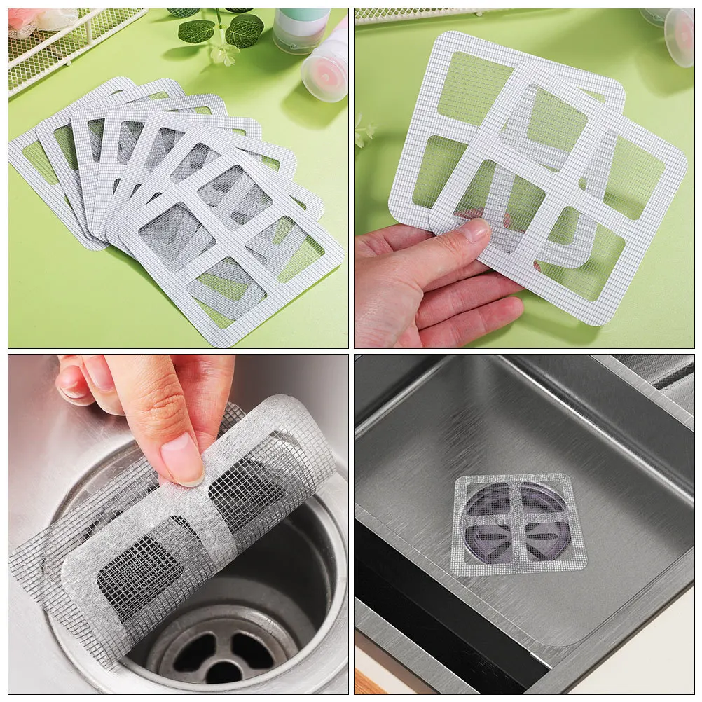 

60pcs Disposable Hair Catcher For Bathroom Shower Drain Adhesive Mesh Sticker Sink Tub Strainer Filter Decal Waterproof Hair